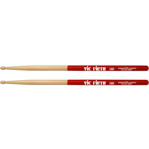 5AVG - Wood Tip American Classic® Vic Grip Hickory Drumsticks