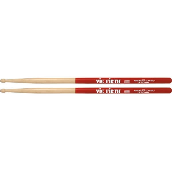 7AVG - Wood Tip American Classic® Vic Grip Hickory Drumsticks