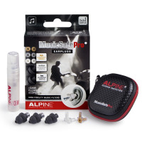 Alpine MUSICSAFEPRO-2019-BK - Earplug kit for hearing protection including 3 attenuation filters and travelbox - Black edition