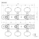 35G1600-2M - Classic Guitar Machine Heads Set (Gold)