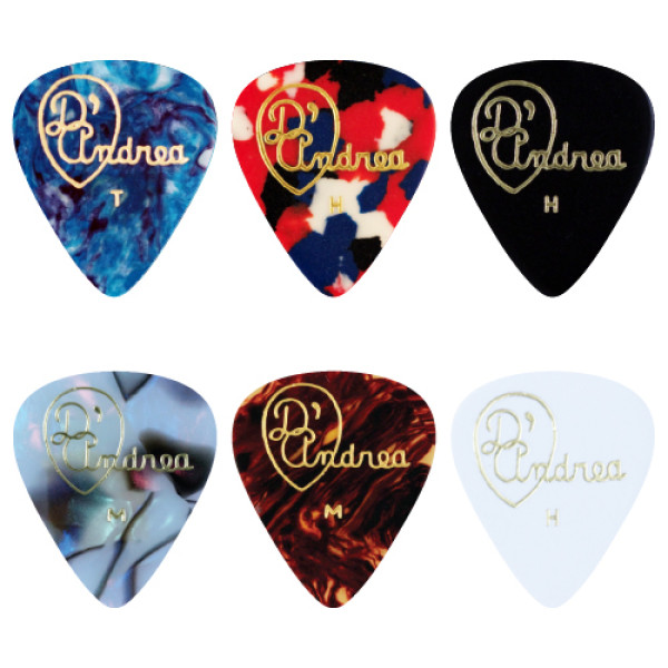 D'ANDREA TCC351 .96HV - Pack of 12 Assorted Celluloid Picks (Heavy)