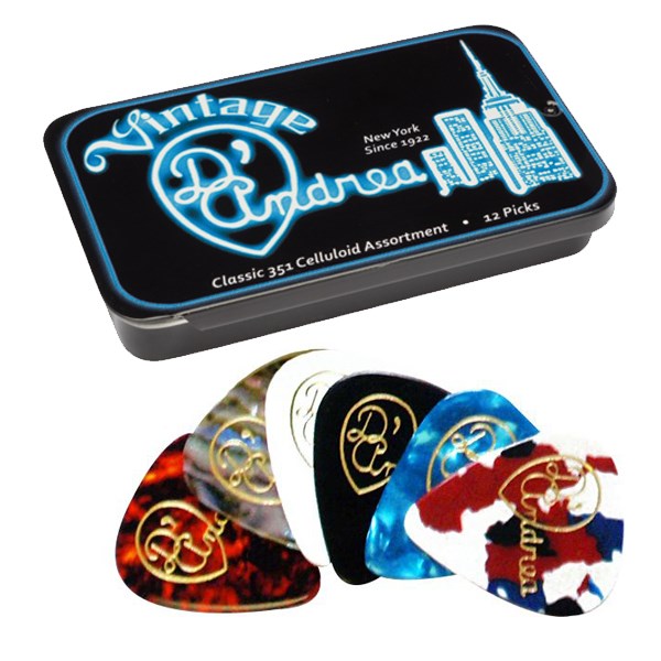TNVCH - 12 Classic Celluloid Picks Heavy in Tin box