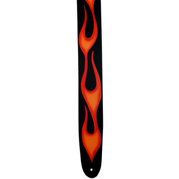 D'ANDREA LA-4 - Guitar and Bass Strap Not padded leather (Airbrushed Flame)