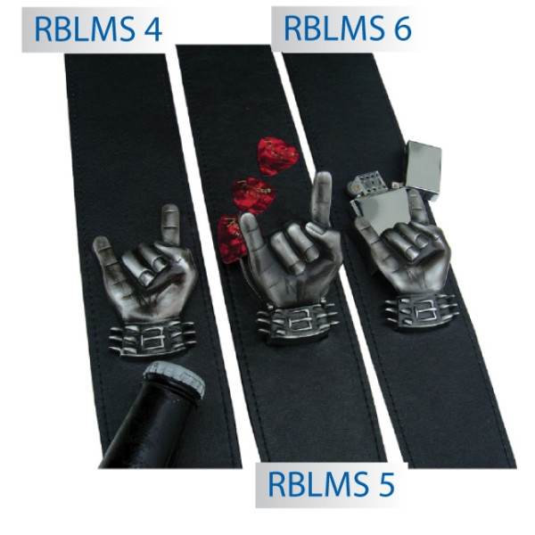 RBLAR 6 - Guitar and Bass Strap Leather with built-in accessory (Pickboy Rock-It - Pick Holder)