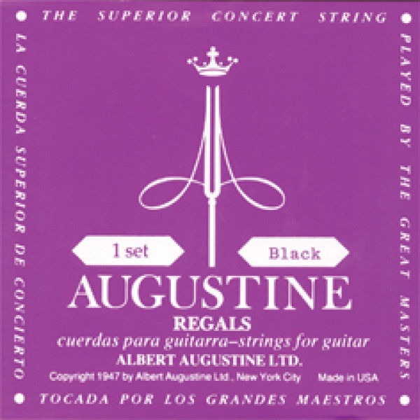 AUGUSTINE REG BLACK SETS - Regal Black classical guitar set Light Tension