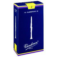 Vandoren CR102 - Bb 2 Clarinet Reeds Traditional Pack 10pcs