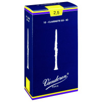 Vandoren CR1025 - Bb 2,5 Clarinet Reeds Traditional Pack 10pcs