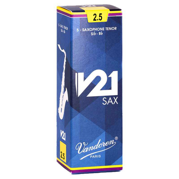Vandoren SR8225 - 2,5 Tenor Saxophone Reeds V21 Pack 10pcs