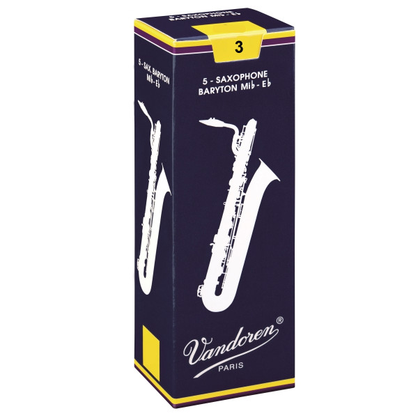 Vandoren SR243 - Eb 3 Saxophone Baritone Reeds Tradizional Pack 5pcs