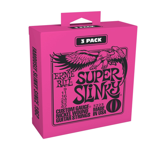 Ernie Ball P03223 - Super Slinky Nickel wound electric guitar strings 3-pack 09/42