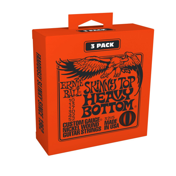Ernie Ball P03215 - SK Top Hv Bottom Slinky Nickel wound electric guitar strings 3-pack 10/52