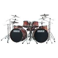 DP-22KA-5-#703 - Egyedi lakkozott felületű, 100% Bubinga testű, 5 részes dobszett