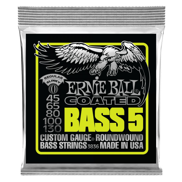 Ernie Ball P03836 - Coated electric bass 5 string set Regular Slinky