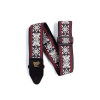 P04669 - Blackjack Red Jacquard Guitar Strap