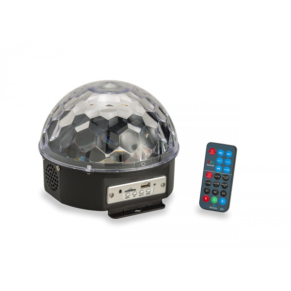 SOUNDSATION CB-630B - 6*3 W-os LED új kristálygömb-lámpa BT-vel, MP3 lejátszóval és távirányítóval