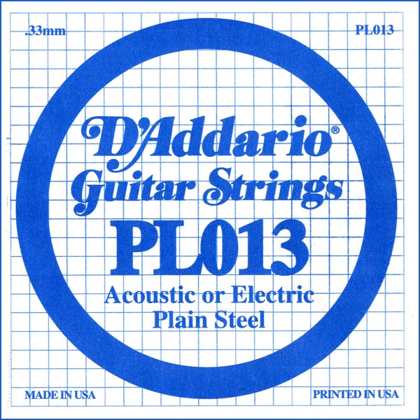 D'Addario PL013 - Plain Steel Guitar Single String, .013