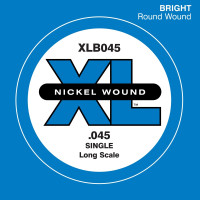 D'Addario XLB045 - Nickel Wound Bass Guitar Single String, Long Scale, .045