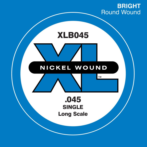 D'Addario XLB045 - Nickel Wound Bass Guitar Single String, Long Scale, .045