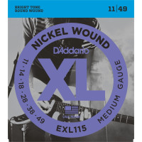 D'Addario EXL115 - Nickel Wound Electric Guitar Strings, Medium/Blues-Jazz Rock, 11-49