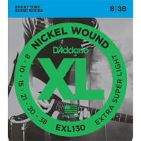 D'Addario EXL130 - Nickel Wound Electric Guitar Strings, Extra-Super Light, 8-38