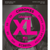 D'Addario ECB81SL - Chromes Bass Guitar Strings, Light, 45-100, Super Long Scale