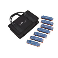 Fender 990702149 - Midnight Blues Harmonica, Pack of 7, with Case