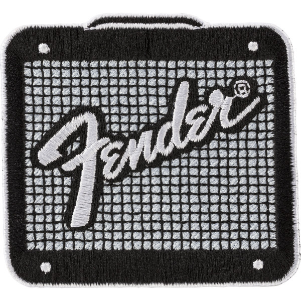 Fender 9122421107 - Fender Amp Logo Patch, Black and Chrome