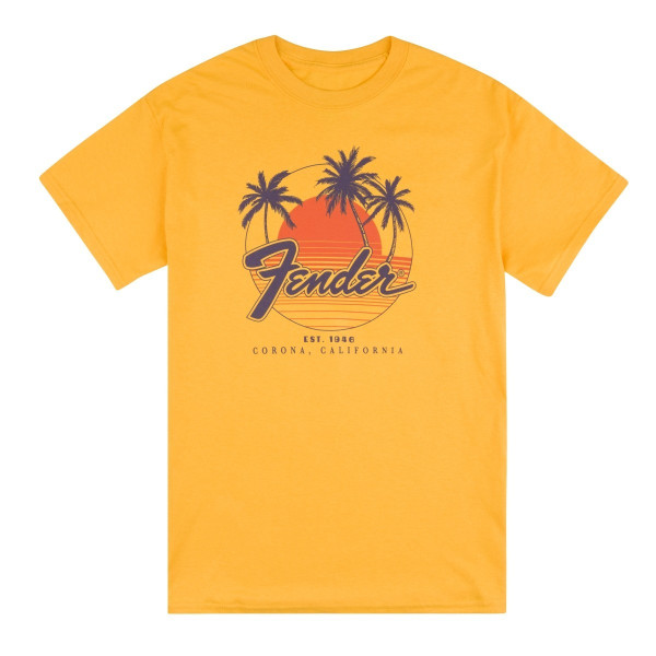 9190119606 - Fender® Palm Sunshine Unisex T-Shirt, Marigold, XL
