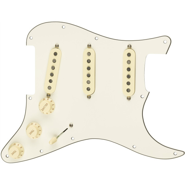 Fender 992341509 - Pre-Wired Strat Pickguard, Custom Shop Custom '69 SSS, Parchment 11 Hole PG