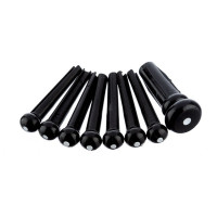 Fender 990402006 - Bridge Pin Set Black with White Dot 7-pack