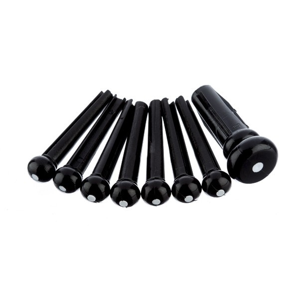 Fender 990402006 - Bridge Pin Set Black with White Dot 7-pack