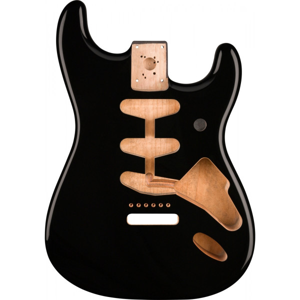 Fender 998003706 - Classic Series 60's Stratocaster® SSS Alder Body Vintage Bridge Mount, Black