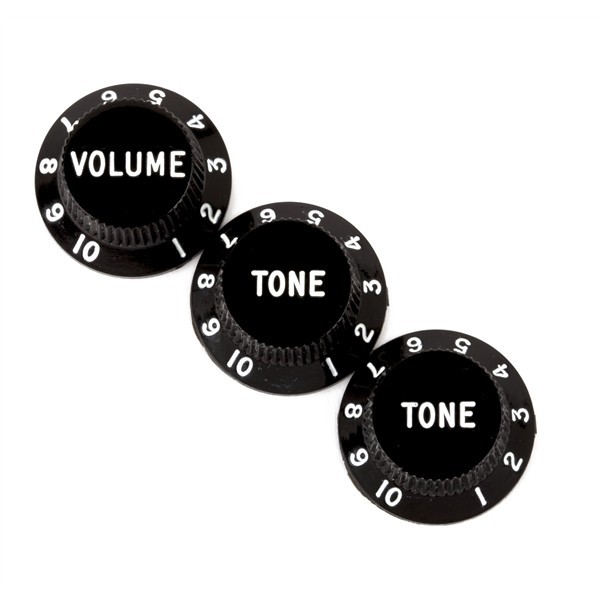 Fender 991365000 - Stratocaster® Knobs Black (Volume Tone Tone) 3-pack