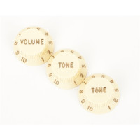 Fender 991369000 - Stratocaster® Knobs Aged White (Volume Tone Tone) 3-pack