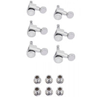 990818500 - Fender® Staggered Locking Tuners with Vintage-Style Buttons Polished Chrome 6-pack