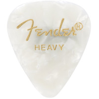 1980351905 - Premium Celluloid 351 Shape Picks, Heavy, White Moto, 12-Pack