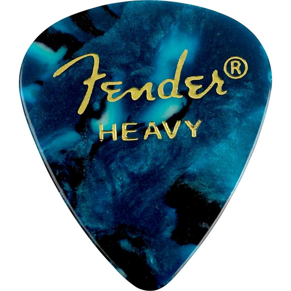 1980351908 - Premium Celluloid 351 Shape Picks, Heavy, Ocean Turquoise, 12-Pack
