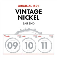 Fender 730150403 - Original 150 Guitar Strings, Pure Nickel Wound, Ball End, 150L .009-.042 Gauges, (6)