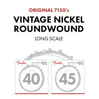 Fender 737150405 - Original 7150 Bass Strings Set Pure Nickel Roundwound Long Scale 7150ML .045-.100 Gauges