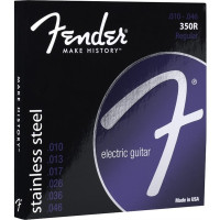 Fender 730350406 - Stainless 350's Guitar Strings Set Stainless Steel Ball End 350R Gauges .010-.046