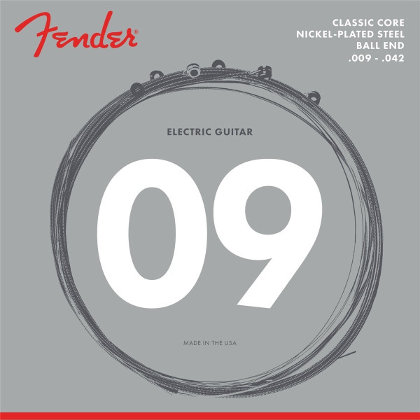 Fender 730255403 - Classic Core Electric Guitar Strings Set 255L Nickel-Plated Steel Ball Ends (.009-.042)