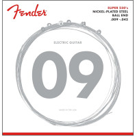 Fender 730250403 - Super 250 Guitar Strings, Nickel Plated Steel, Ball End, 250L Gauges .009-.042, (6)