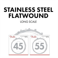 Fender 739050403 - Stainless 9050's Bass Strings Set Stainless Steel Flatwound 9050L .045-.100 Gauges