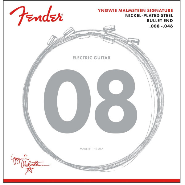 Fender 733250600 - Yngwie Malmsteen Signature Electric Guitar Strings Set .008-.046 Gauges Nickel-Plated Steel
