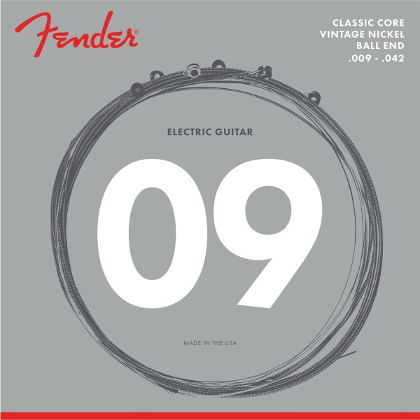 Fender 730155403 - Classic Core Electric Guitar Strings Set 155L Vintage Nickel Ball Ends (.009-.042)