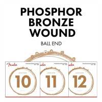 Fender 730060402 - Phosphor Bronze Acoustic Guitar Strings, Ball End, 60XL .010-.048 Gauges, (6)