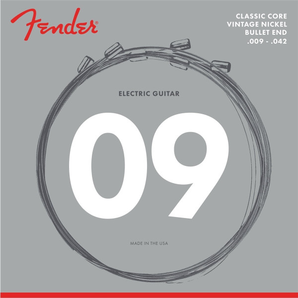 Fender 733155403 - Classic Core Electric Guitar Strings Set 3155L Vintage Nickel Bullet Ends (.009-.042)