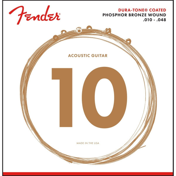 Fender 730860402 - 860XL Phosphor Bronze Dura Tone® Coated 10-48 Set