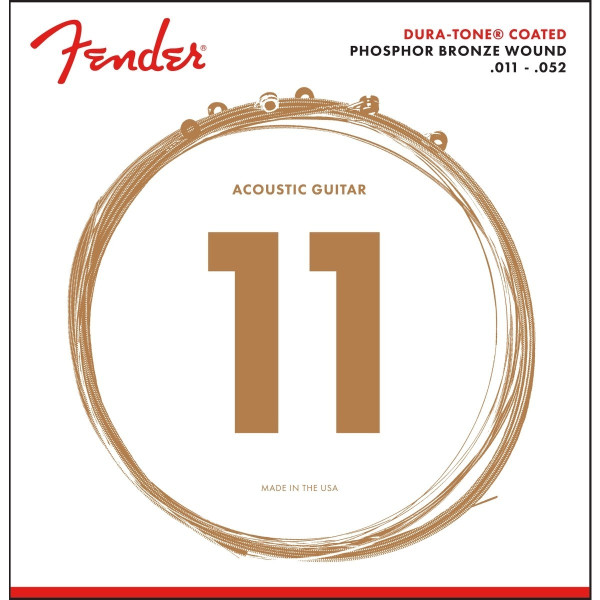 Fender 730860405 - 860CL Phosphor Bronze Dura-Tone® Coated 11-52 Set