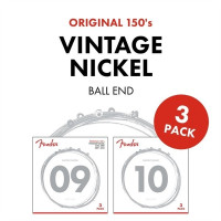 Fender 730150309 - Original 150 Guitar Strings Set Pure Nickel Wound Ball End 150L .009-.042 Gauges 3-Pack